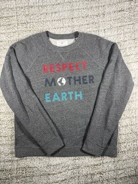 Sol Angeles Anthropologie Sweatshirt Small Gray Respect Mother Earth Graphic